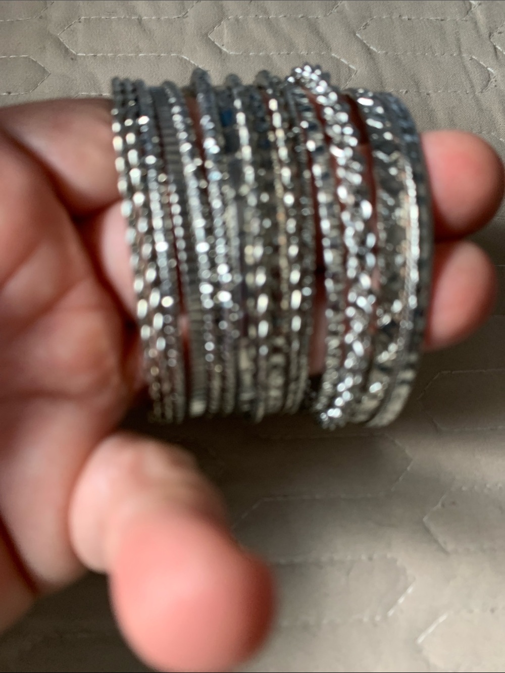 NWOT 16 Silver-Tone Multi-Stack Bangle Bracelet Set